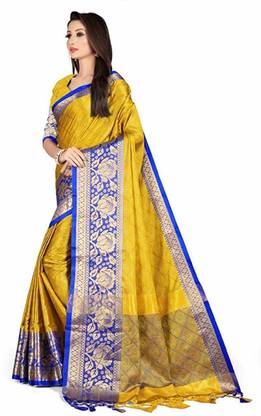 DELIGHT Assam Silk Silk Blend Saree with Unstitched Blouse