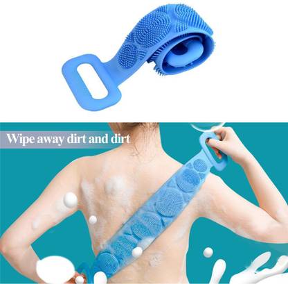NILORO Silicone Body Back Scrubber Double Side Bathing Brush for Skin Deep Cleaning