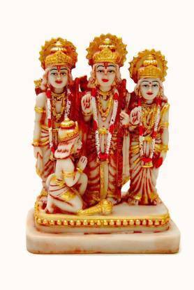 Vaah Ram Darbar Idol Ram Sita Laxman Hanuman Murti Home Temple Puja Use Decorative Showpiece  -  21 cm
