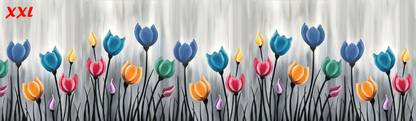 WALLDESIGN 152.4 cm WallDesign Decorative Artistic Painted Flowers Wall Border Sticker - 5.25 inch width by 30 ft length Self Adhesive Sticker