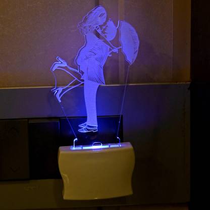 AFAST 3D Illusion The Cute Couple Multi Colour LED Night Lamp Night Lamp