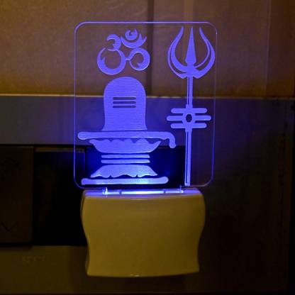 AFAST 3D Illusion ShivLing With trashul And Om Multi Colour LED Night Lamp Night Lamp