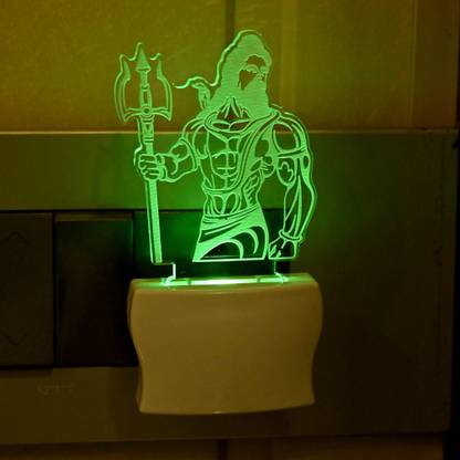 Somil 3D Illusion Effect Angry Shiv ji Multi Colour LED Night Lamp Night Lamp