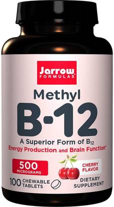 Jarrow Formulas Methyl B-12, Cherry Flavor, 500 mcg 100 no.s Vitamins Softgel