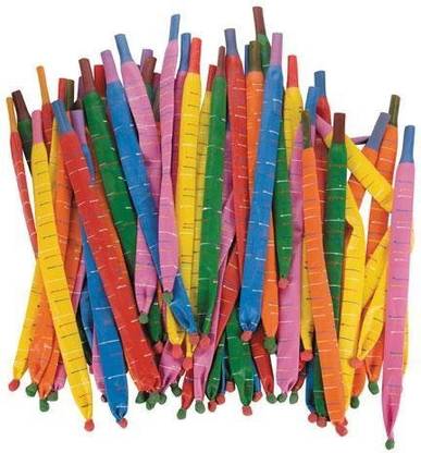 ShikharRetails Printed 100pcs Long Whistling Rocket Balloon for Kids Birthday Party & Any Festival (Multicolor) Balloon