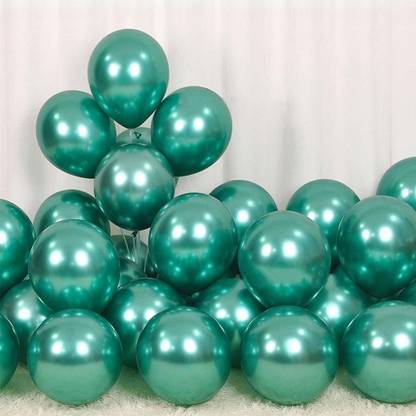 OyBox Solid Green Metallic Balloons Pack of 50 Party Balloons - Latex Dark Green Balloons for Birthday Decoration, 1st Birthday Party, Anniversary Party, Wedding Decoration, Engagement, Ring Ceremony, Baby Shower Decoration, Christmas, Festival, New Year Party, Bachelors Party, Republic Day Decoration, independence day Decoration , Office Decoration, Home Decoration, Celebration & jungle Theme Party Balloon