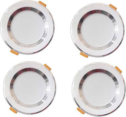 MVL 9 Watt CBL LED Ceiling Lamp Round Down Light, Ceiling Light, Pack 0f 4 (White) Recessed Ceiling Lamp