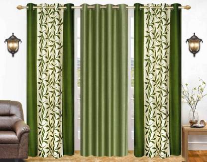 CATTY WAVE 213 cm (7 ft) Polyester Blackout Door Curtain (Pack Of 3)