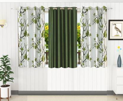 Flipkart SmartBuy 152 cm (5 ft) Polyester Semi Transparent Window Curtain (Pack Of 3)