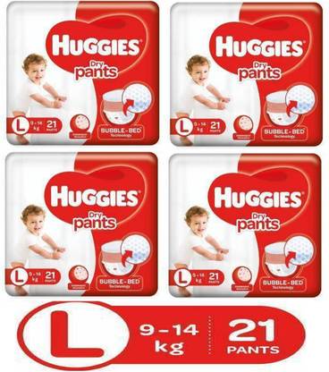 Huggies DRY PANT DIAPERS (LARGE 21 PIECES) - L (21+21+21+21 Pieces) - L