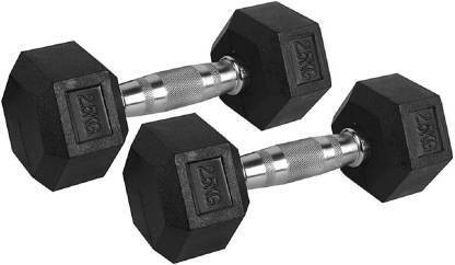 diego Hex Dumbbell SET (2.5 KG x 2) Fixed Weight Dumbbell (5 kg) Fixed Weight Dumbbell