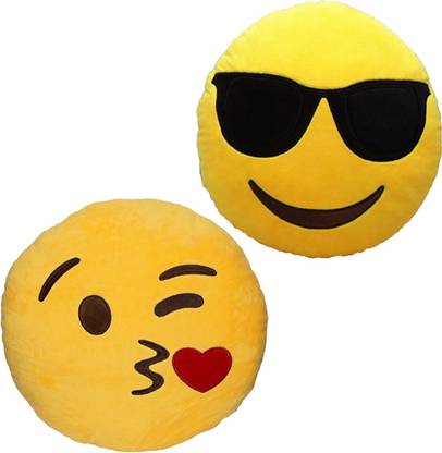 SS Impex Microfibre Cushion Pack of 2 Smiley