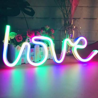 quickous ROMANTIC best gift Love Lamp Light Neon LED Night Light USB 3D Light Text Wall