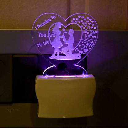 AFAST 3D Illusion Sweet Couple Colour Changing LED Night Lamp Night Lamp