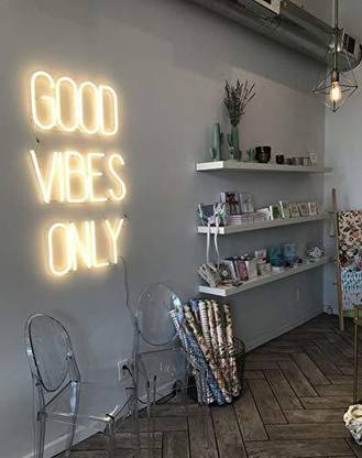 Velocious Good Vibes only Custom Acrylic Neon Signs Led Signature Small Neon Light Sign for Home Office Hotel Cafe Restaurant Decoration (Size - 16"X 28") Night Lamp