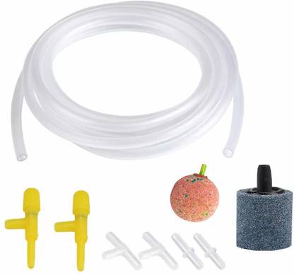 Despacito Aquarium Air Pump Accessories Set with Airline Tubing Soft Air Pump Hose Plastic Inline Tubing, Air Stone For Aquarium, 4 Way X, 3-Way T and Straight Shape, Connectors for Fish Tank (11 Pieces) Aquarium Tool