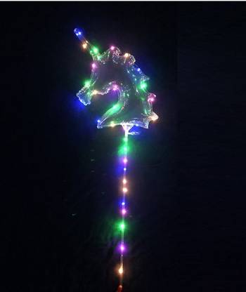 Bash N Splash Solid Multicolored Light Up LED Transparent Balloon Unicorn Bobo Bubble Balloon