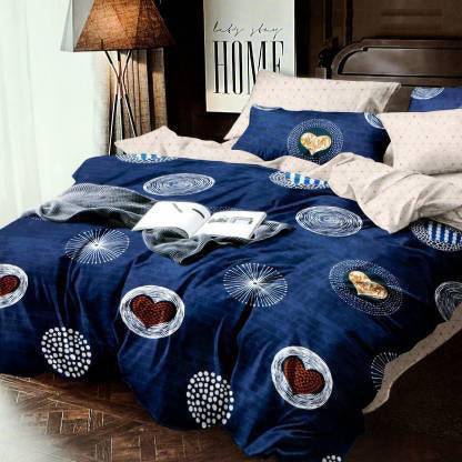 Roomesssentials 144 TC Cotton Double Printed Flat Bedsheet