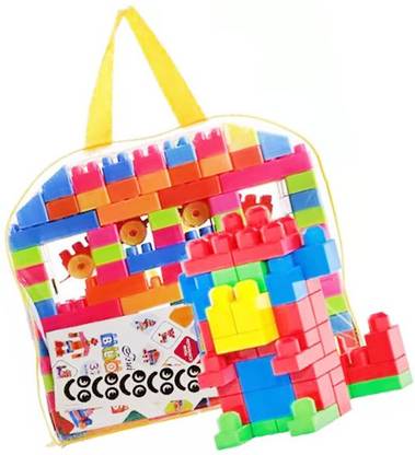 FRAONY Creative Ideas 100 Pcs Building Blocks Colorful Educational Play and Learn Shaped Building Blocks Toy for Kids