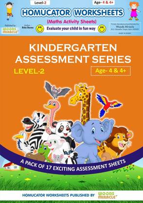 HOMUCATOR WORKSHEETS ( Maths Activity Sheets) Level-2, Age 4 Yrs & 4+ Yrs,, KINDERGARTEN ASSESSMENT SERIES