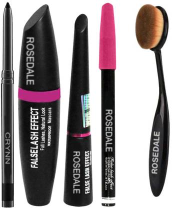 क्रिन Smudge Proof Essential Makeup HD9 Beauty Kajal & Rosdale 3in1 Eyeliner , Mascara , Eyebrow Pencil