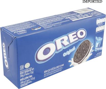 Mondelez International Oreo Chocolate Sandwich Cookies With Vanilla Flavored Cream 266gm Cookies Biscuit