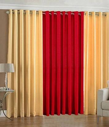 HHH FAB 213 cm (7 ft) पॉलिएस्टर दरवाज़ा पर्दा (3  का पैक)