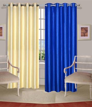 HHH FAB 151 cm (5 ft) Window Polyester Semi Transparent Curtain (Pack Of 2)