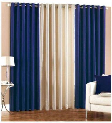 HHH FAB 213 cm (7 ft) पॉलिएस्टर दरवाज़ा पर्दा (3  का पैक)