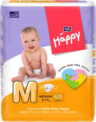Bella Baby Happy Diapers M (Medium) 6-11kg 60 Diapers - M