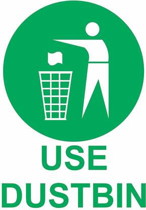 VVWV USE DUSTBIN SIGN STICKER Emergency Sign