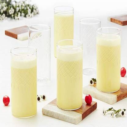 BOROSIL (Pack of 6) Vision Glasses Bracelet Set, 350ml, Set of 6 Glass Set Water/Juice Glass