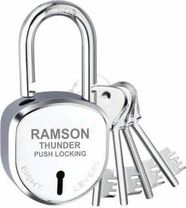 Ramson Thunder Auto Push Lock with 4 Keys, Hardened Shackle Multipurpose Lock Quick Release Lock