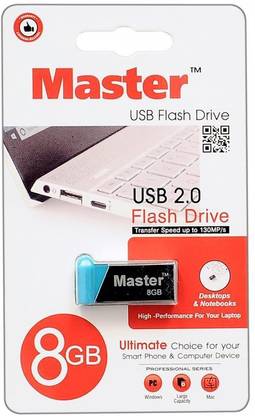 Master ME8 8 GB Pen Drive Compatible with Laptop, Audio Player, Gaming Console, Desktop Computer, Television USB 2.0 Metal Case