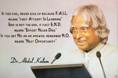 Dr. A.P.J. Abdul Kalam' Quotes Paper Print