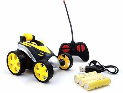 टीन वेन Remote Control Mini Stunt Car Radio Electric Drift Rotating Wheel Vehicle Truck Toy | Best Birthday Gift & Kids Toy (Yellow)