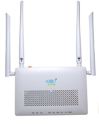 NETLINK GPON ONT 2GE+1POTS+AC WiFi (HG323DAC) 4Antenna Dual Band Router 2.4 GHz, 5 GHz 1200 Mbps Wifi Speed Dual Band External Antenna Ethernet (Cable Broadband)