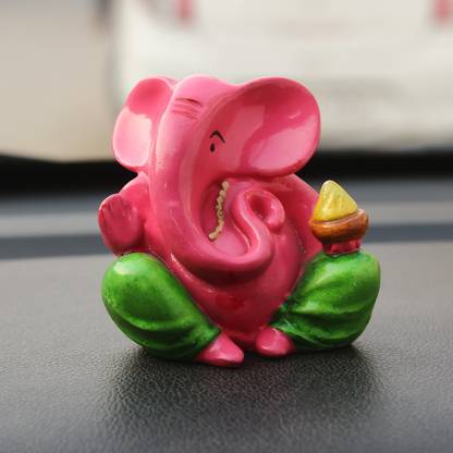 eCraftIndia Decorative Lord Ganesha for Car Dashboard, Home Temple & Office Desks Decorative Showpiece  -  9 cm