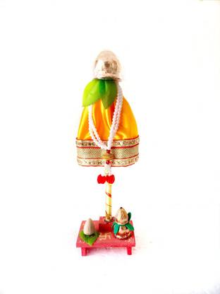 Itiha Yellow Ready Made Gudi Showpiece for Gudi Padwa, Housewarming, Return Gift Decorative Showpiece  -  22 cm