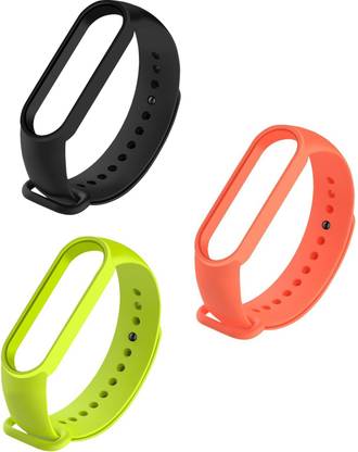 Like Star Soft Silicon Replacement Band Strap for M5_Pack of 3 (green,black,orange) Smart Band Strap