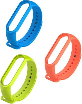 Like Star Soft Silicon Replacement Band Strap for M5_Pack of 3 (green,orange,sky blue) Smart Band Strap