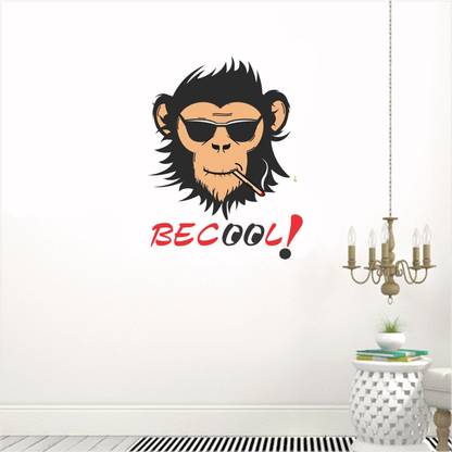 STICKER 58.42 cm Be Cool Monkey Self Adhesive Sticker