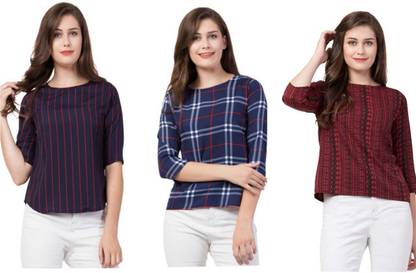 Casual Women Blue, Maroon Top