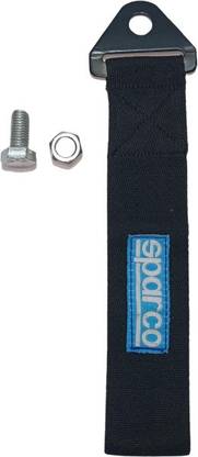 Auto MT SPARCO BLACK TOW BELT & STRAP, Premium Black Universal Front & Rear Tow Strap/Tow Hook Ribbon 0.2 m Towing Cable