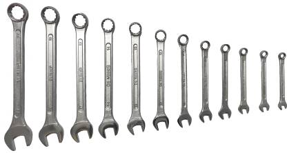 De Neers DN 14-12M 12 Pcs Long Combination Spanner Set (6-22 MM) Wrench Set/Spanner Set Tools kit/Set of 12 Piece/Tools kit for Home use. - Professional Spanners Double Sided Combination Wrench