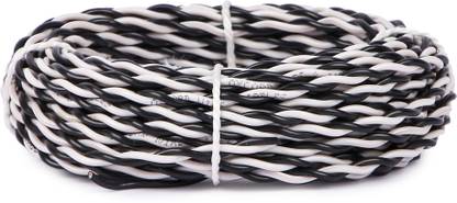 Oxcord 2 Core Flexible Copper Wires and Cables 30/76 for Domestic and Industrial Connections ( 30 Metres ) 1 sq/mm Black 30 m Wire