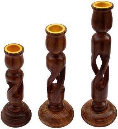Giftoshopee Wooden Candle Holder Set