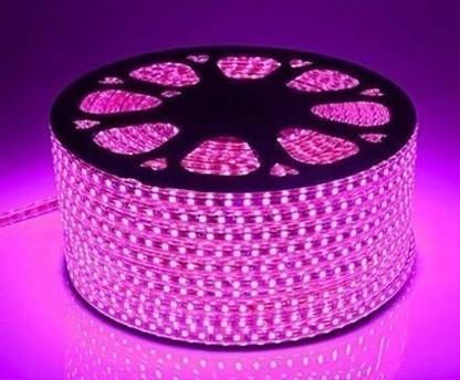 हायब्रिक्स LED Strip Ceiling Cove Light (10 Mtr. Length) Rope Light, Double Row (120 LED Per Mtr), Waterproof IP67 & Flexible With Adaptor/Connector, 220v AC, Super Bright PINK Color (10 Mtr.) रिसेस्ड  सीलिंग लैंप