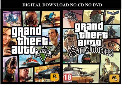 GTA SAN ANDREAS AND GTA 5 (2 GAMES ) HD Edition