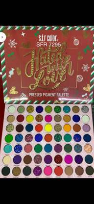 s.f.r कलर Red Edition Hated With Love Pressed Pigment 63 Colors Palette ( Glitter,Shimmer,Matte) 69.5 g (Multicolor) 69.5 g